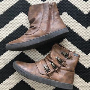 Blowfish brown clip detail ankle booties